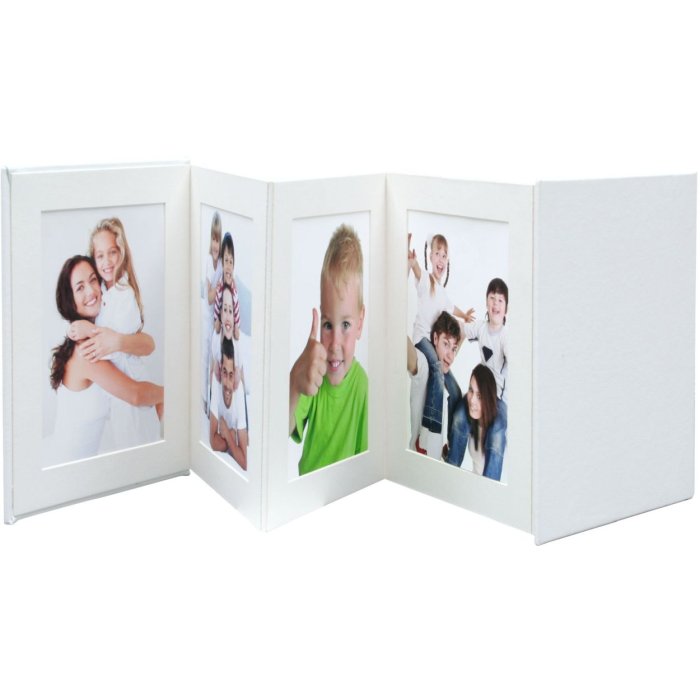 Deknudt Passepartout Leporello 8 foto 13x13 cm bianco