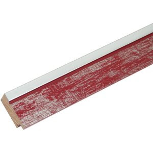 Cornice in legno Deknudt S43RE 15x20 cm rosso - bordo argento