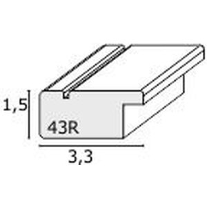 Cornice in legno Deknudt S43RE 15x20 cm rosso - bordo argento