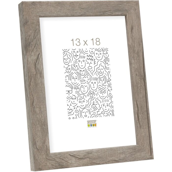 Telaio in legno S45R modanatura a blocchi 50x70 cm grigio-beige