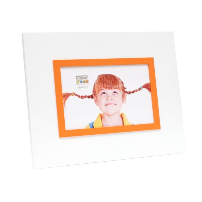 Portafoto S67JK 13x18 cm bianco con bordo arancione