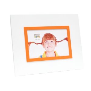Portafoto S67JK 13x18 cm bianco con bordo arancione
