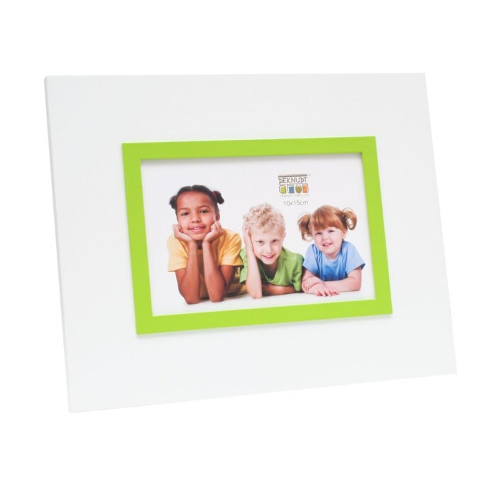 Cornice per foto S67JK 13x18 cm bianca con bordo verde