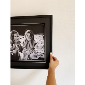 Cornice con passepartout in legno nero 20,0 x20,0 cm S67NK