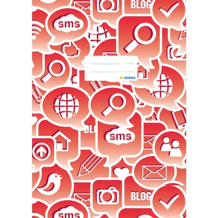 Copertina per quaderno A4 Social Icons rosso