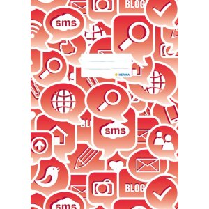 Copertina per quaderno A4 Social Icons rosso