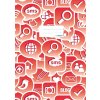 Copertina per quaderno A4 Social Icons rosso
