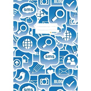 HERMA proteggi notebook A4 Icone sociali blu