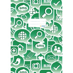 Protezione per libretto A4 Icone sociali verde