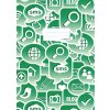Protezione per libretto A4 Icone sociali verde