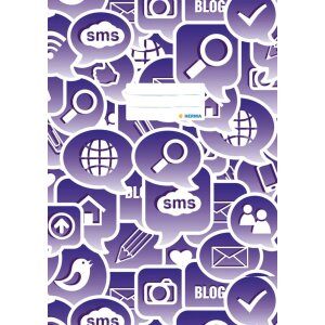 Copertina per quaderno A4 Icone sociali viola
