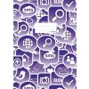 Copertina per quaderno A4 Icone sociali viola