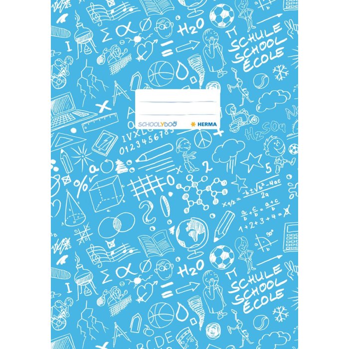 Copertina per quaderno A4 SCHOOLYDOO blu chiaro