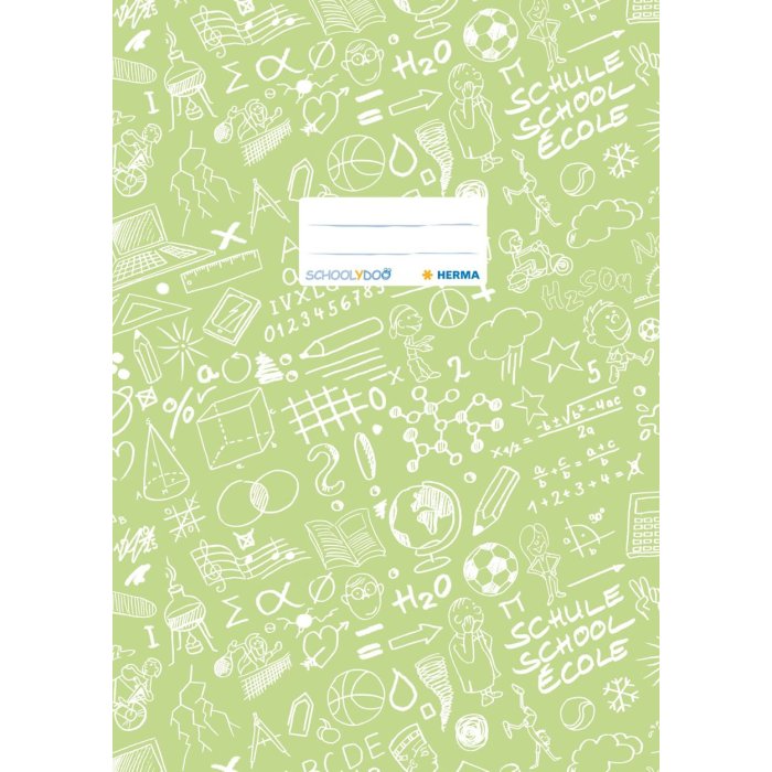 Copertina per quaderno A4 SCHOOLYDOO verde chiaro