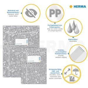 HERMA Protezione per quaderni A4 SCHOOLYDOO grigio