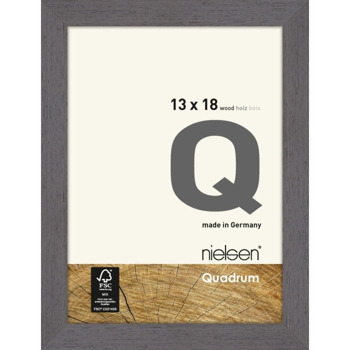 Cornice in legno a clip Quadrum 13x18 cm grigio