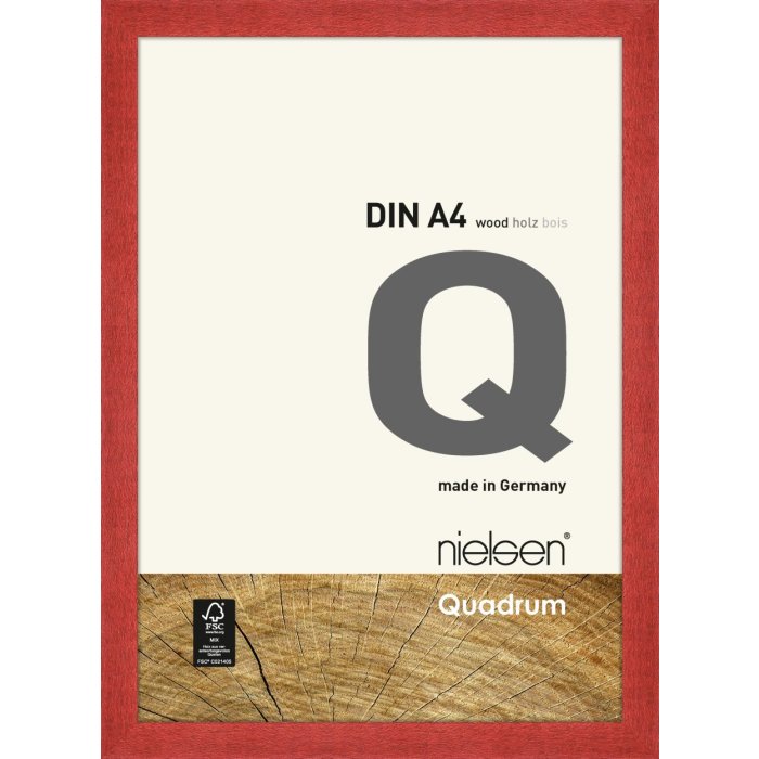 Cornice smontabile in legno Quadrum 21x30 cm rosso