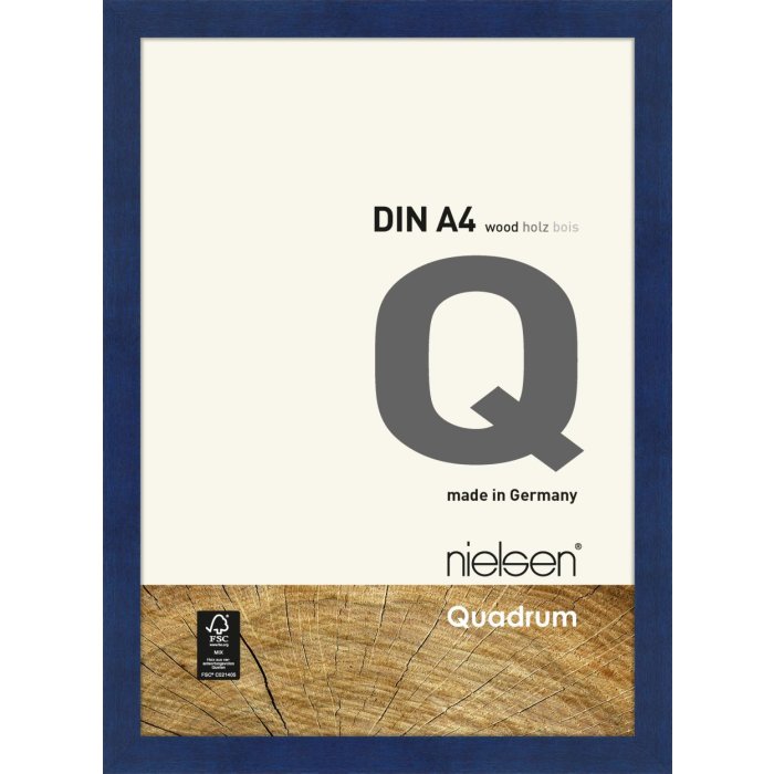 Cornice di legno a clip Quadrum 21x30 cm blu