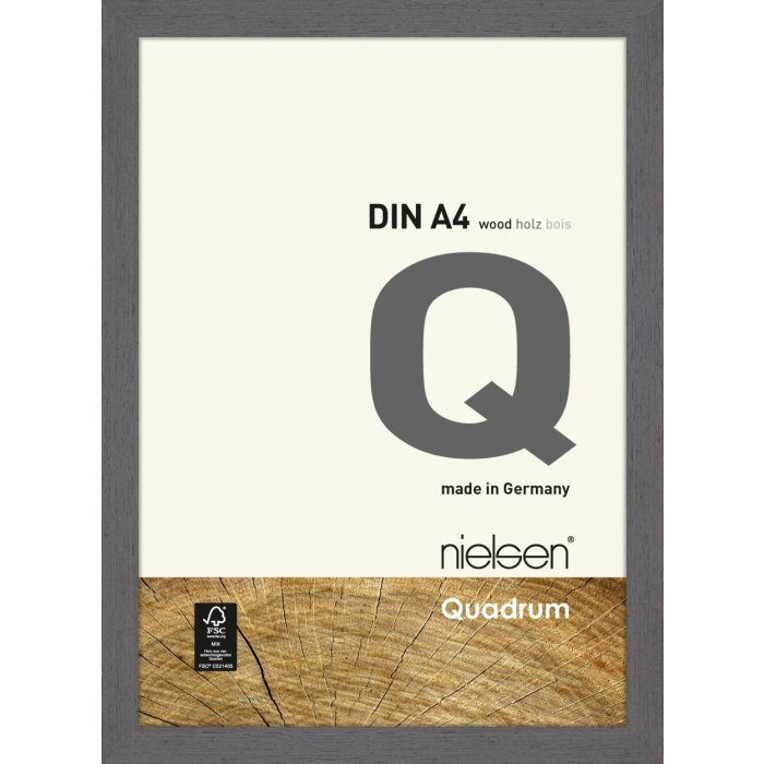 Cornice in legno a clip Quadrum 21x30 cm grigio