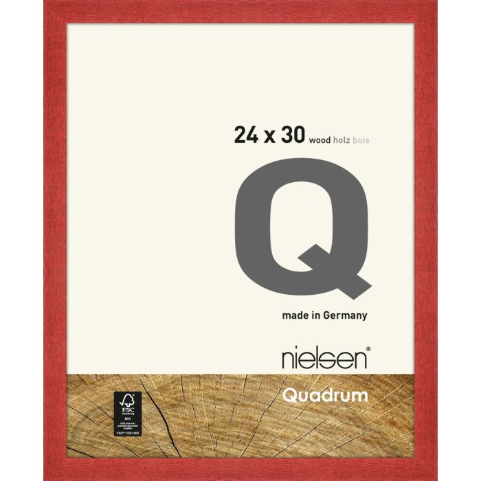 Cornice di legno a scatto Quadrum 24x30 cm rosso