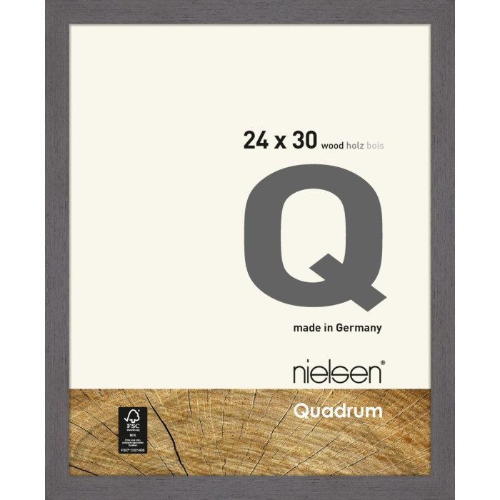 Cornice in legno a clip Quadrum 24x30 cm grigio