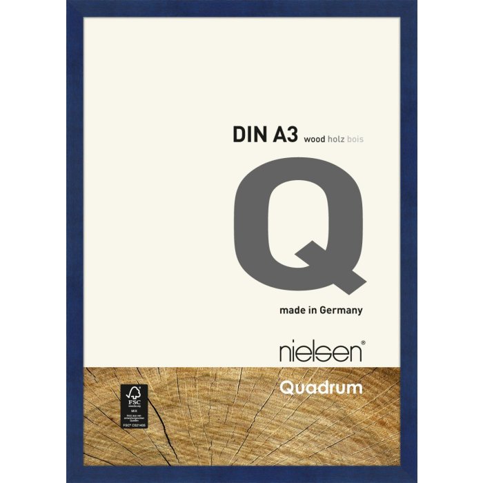 Cornice di legno a clip Quadrum 30x42 cm blu