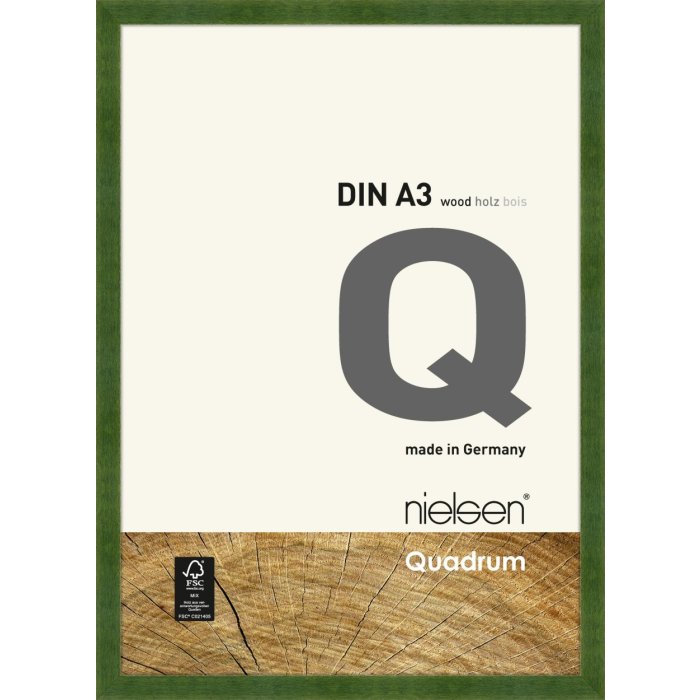 Cornice di legno a clip Quadrum 30x42 cm verde