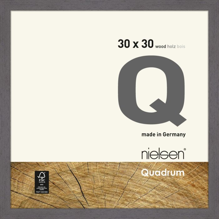 Cornice in legno a clip Quadrum 30x30 cm grigio