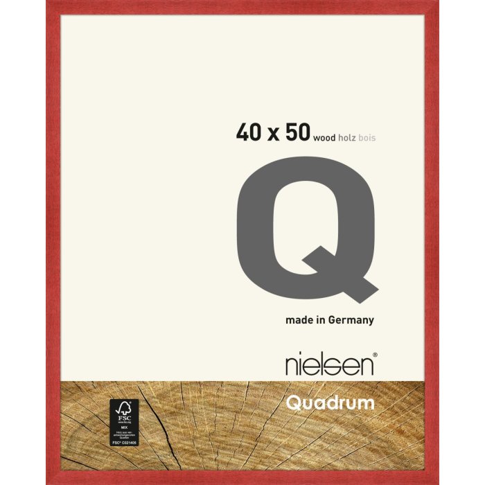 Cornice di legno a scatto Quadrum 40x50 cm rosso