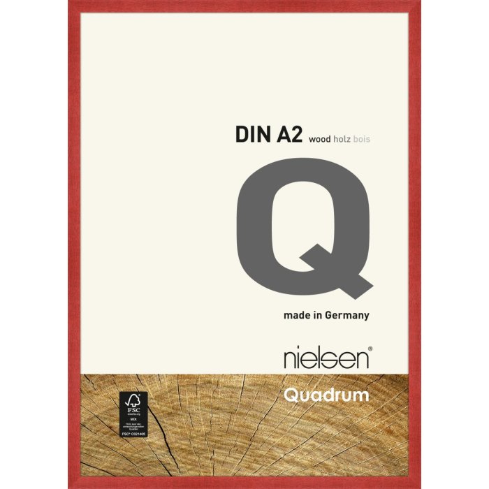 Cornice di legno a clip Quadrum 42x60 cm rosso