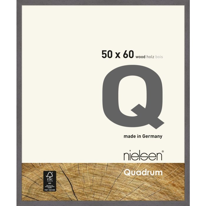 Cornice in legno a clip Quadrum 50x60 cm grigio