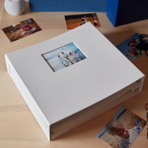 HNFD Album fotografico XL LONA bordeaux 37,5x34 cm 168 pagine bianche