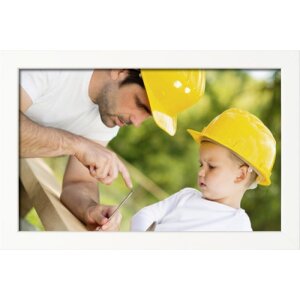 Cornice classica in legno 21x29,7 cm vetro acrilico bianco