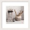 50x50 cm Cornice di legno casa in bianco polare