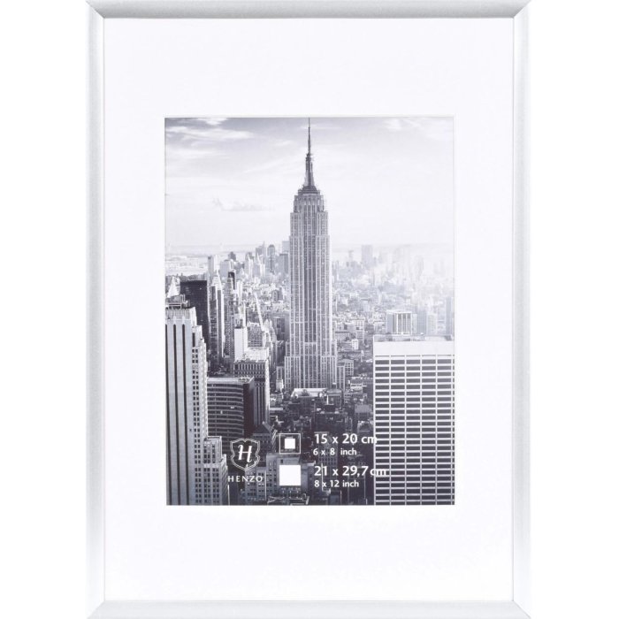 Henzo cornice in alluminio Manhattan 21x30 cm argento cornice per documenti DIN A4