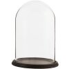 Clayre & Eef 6GL1271 Vaso a campana in vetro Ø 23x31 cm Legno marrone Vaso a campana in vetro rotondo
