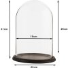 Clayre & Eef 6GL1271 Vaso a campana in vetro Ø 23x31 cm Legno marrone Vaso a campana in vetro rotondo