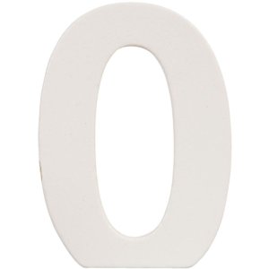 Numero 0 in MDF naturale 8x5 cm