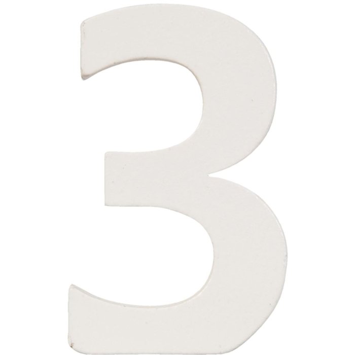 Numero 3 in MDF naturale 8x5 cm
