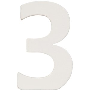 Numero 3 in MDF naturale 8x5 cm