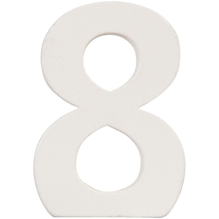 Numero 8 in MDF naturale 8x5 cm