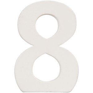 Numero 8 in MDF naturale 8x5 cm
