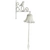 Campanello Shabby bianco con uccello