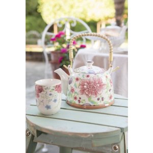 Clayre & Eef 6CETE0028 Teiera con colino 700 ml Fiori multicolore