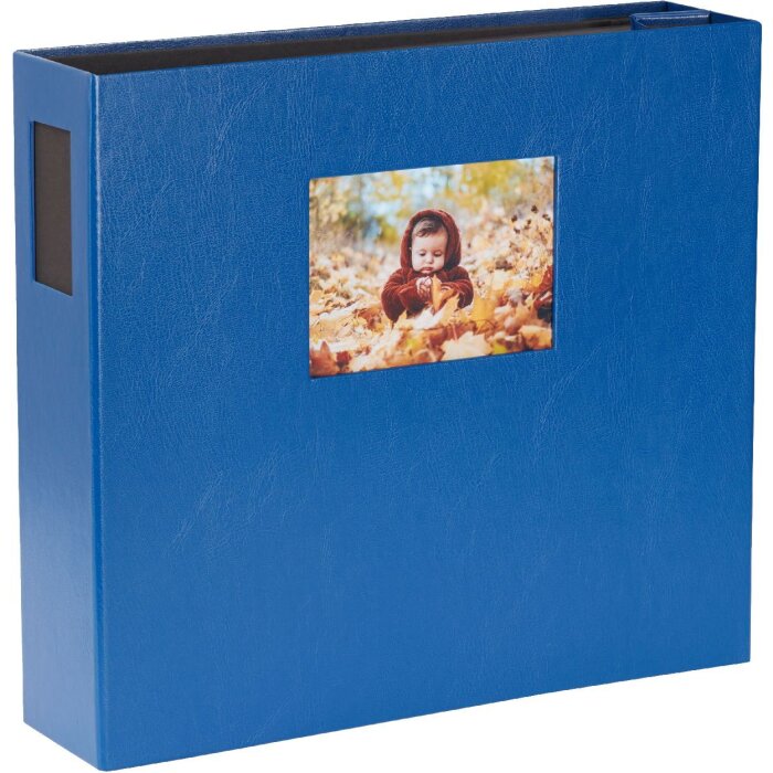 HNFD XL Album fotografico Lona 1000 immagini blu 34,5x33 cm 168 pagine nere