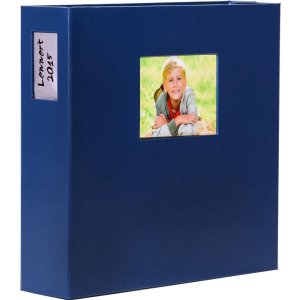 HNFD XL Album fotografico Lona 1000 immagini blu 34,5x33 cm 168 pagine nere