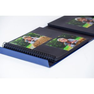 HNFD XL Album fotografico Lona 1000 immagini blu 34,5x33 cm 168 pagine nere