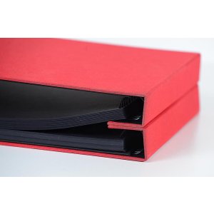 HNFD Album fotografico Lona in lino rosso 1000 immagini 34,5x33 cm 168 pagine nere