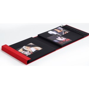 HNFD Album fotografico Lona in lino rosso 1000 immagini 34,5x33 cm 168 pagine nere