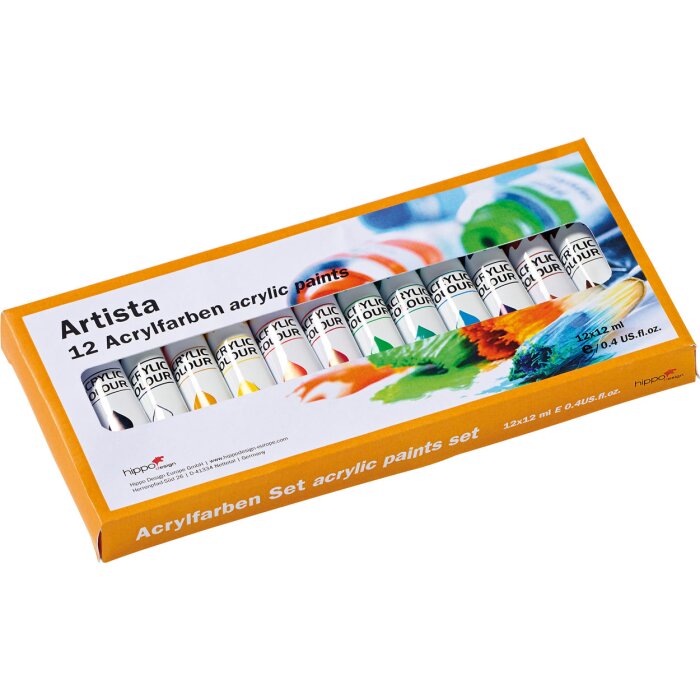 Vernici acriliche, 12 colori assortiti